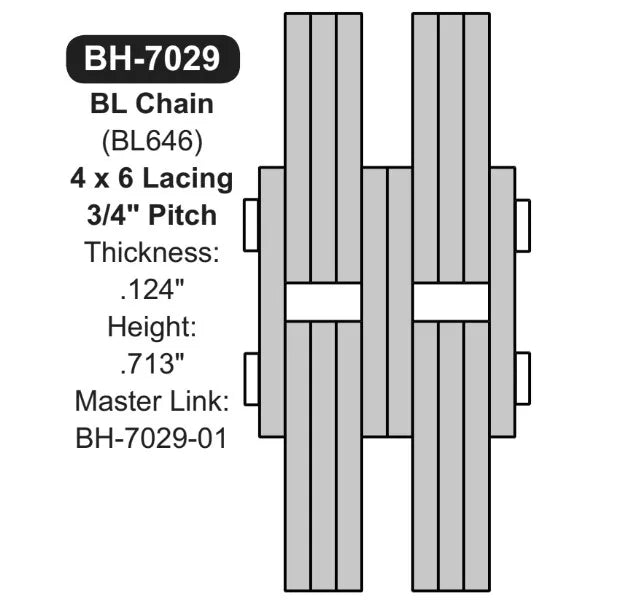10" Feet Lift Chain (BH-7029) Sizing CAD Diagram