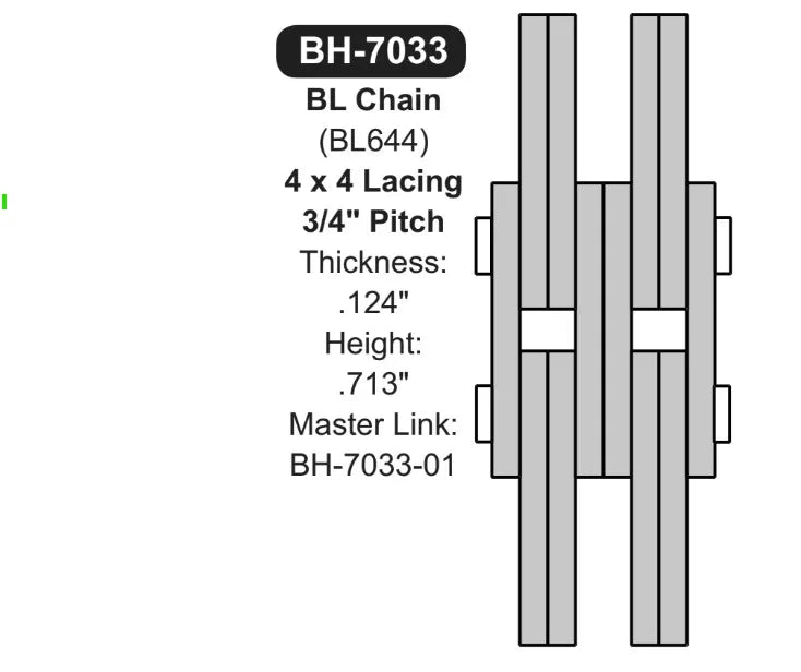 10" Feet Lift Chain (BH-7033) Sizing CAD Diagram