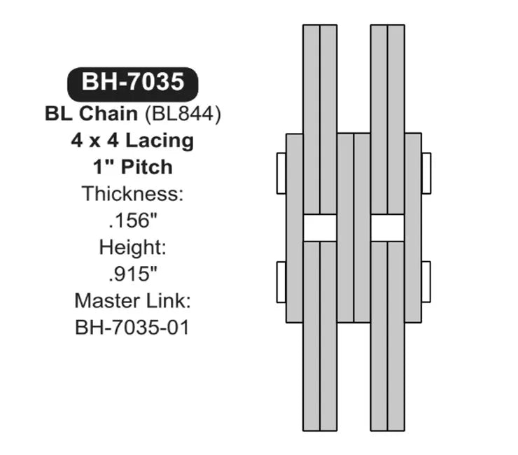 10" Feet Lift Chain (BH-7035) Sizing CAD Diagram