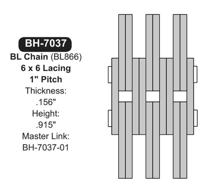 10" Feet Lift Chain (BH-7037) Sizing CAD Diagram